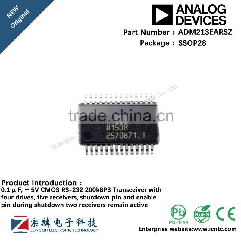 Genuine original ADM213EARSZ SSOP28 SSOP28 ADM213 transceiver
