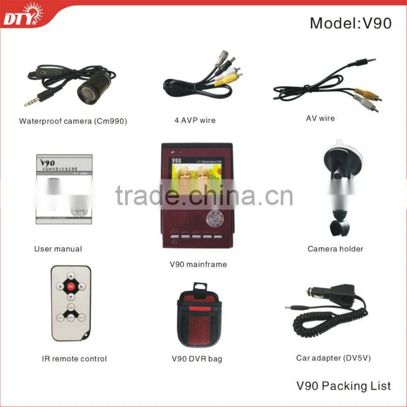 2013 first-rate!!! D1 sd card portable mini car dvr kit with motion detecting, V90