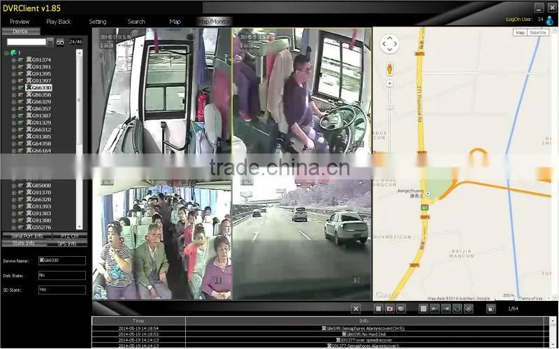 8ch mobile dvr for bus with 3G and Vehicle GPS tracker