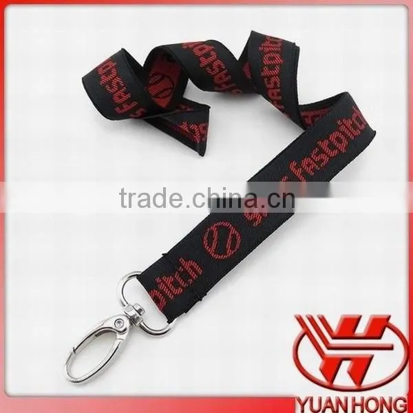 Polyester material custom key woven lanyard no minimum order