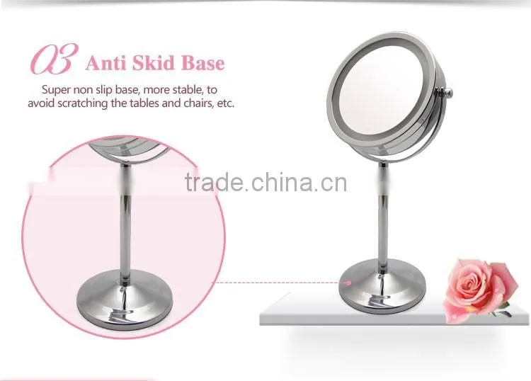 Two sided shaving miror with light