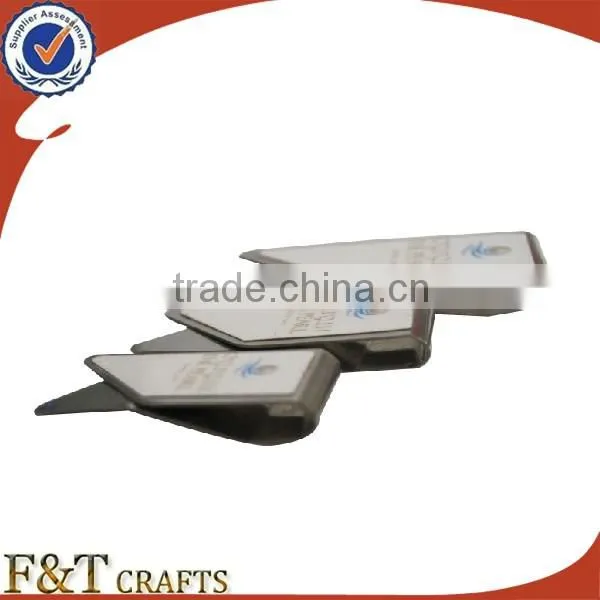 Wholesales deifferent size stainless steel paper clip holder for paser logo