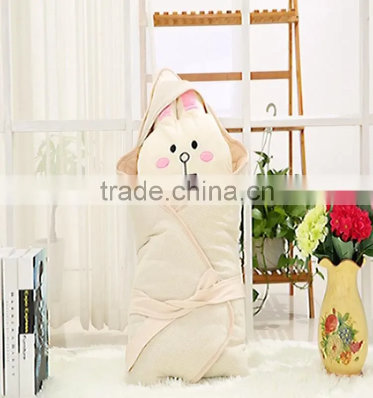 Ajustable baby blanket soft cotton muslin newborn sleep wrap with tie