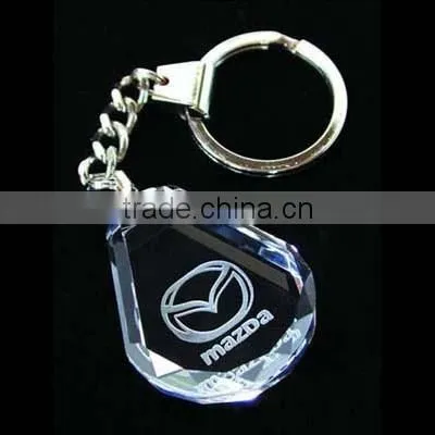 3d laser engraved Crystal cube with led light laser cut key chain engraved toy bear for crystal keychains gifts