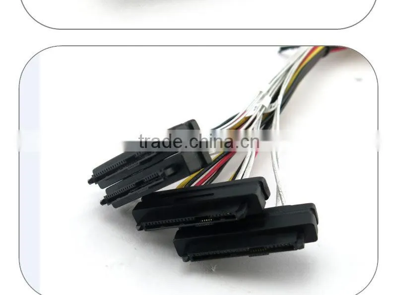 1m black 30AWG Internal Mini SAS 36pin (SFF-8087) Male to SAS 29pin Female with 4pin Power (SFF-8482) Cable