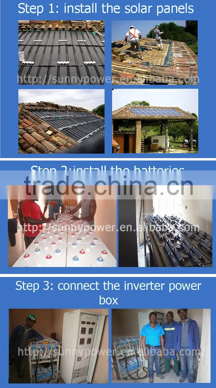 220V/380V 5kw SunnyPower blue off grid solar system with battery