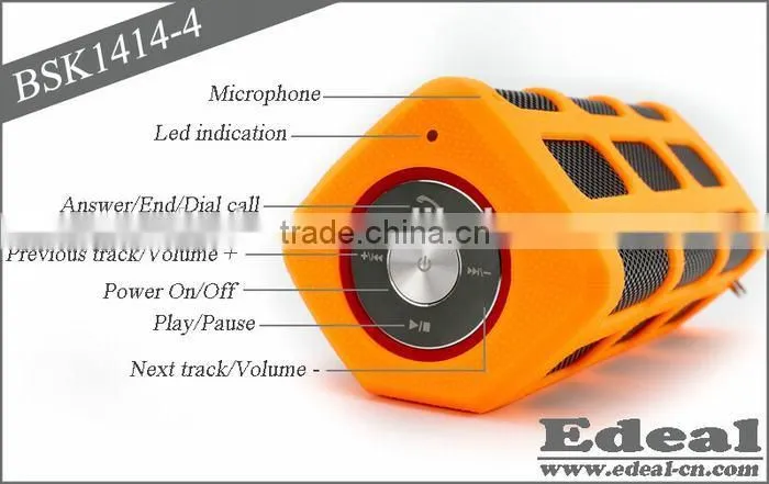 2014 power bank waterproof mini bluetooth speaker with subwoofer