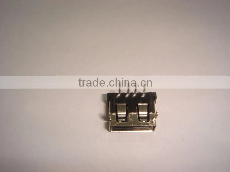 4pin USB A type female 90 degree USB short body with high quality china supplier