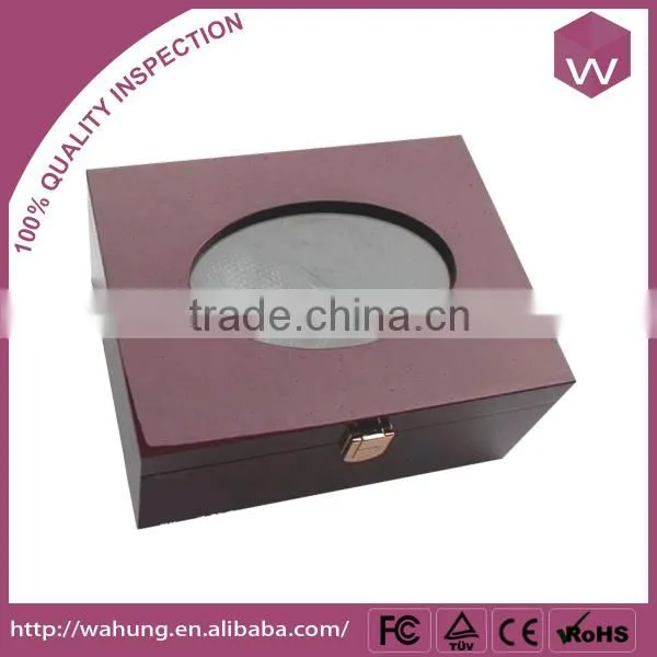 2016 New Style Blue Painting Red Wine Box/ New Luxury Wood Wine Gift Box Custom