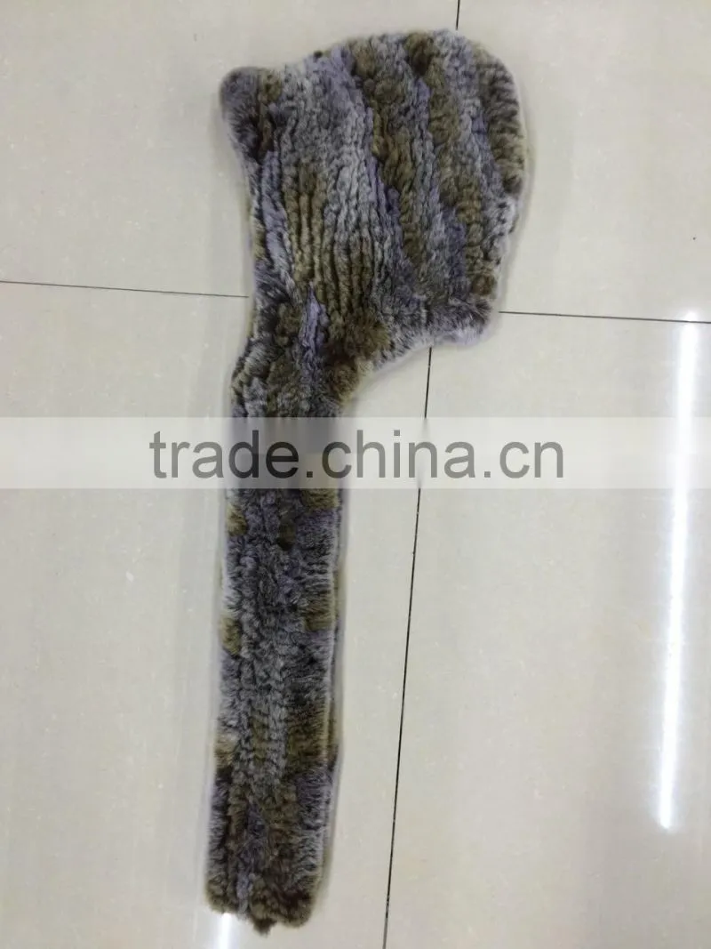 Wholesale Rex Rabbit Hoodie Muffler Shawl Scarf for Woman