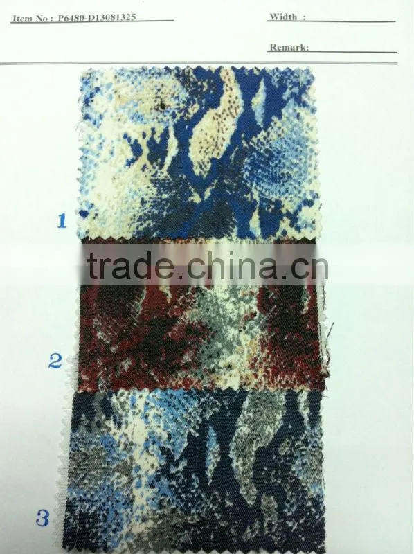 cotton spandex denim printed fabric:P6480-D13081325