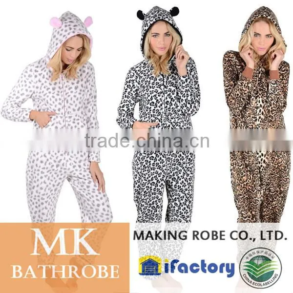 Adult Winter Fleece Footed Onesie Jumpsuit Pajama