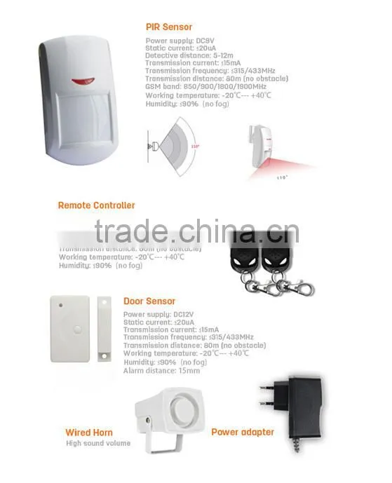 LCD PSTN burglar alarm system 433Mhz PD-908