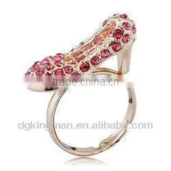 Fashion 925 Silver Dubai Wedding Rings With Pure White Austrian Crystal