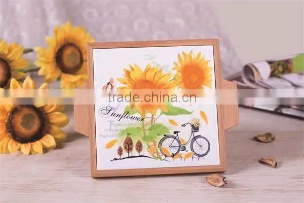 DFC Wholesale Square Ceramic Severing Hot Tray with Bamboo Frame
