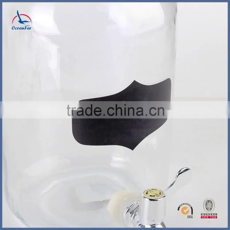 Hot Selling Drink Dispenser Glass Black Chalkboard Glass Honey Dispenser