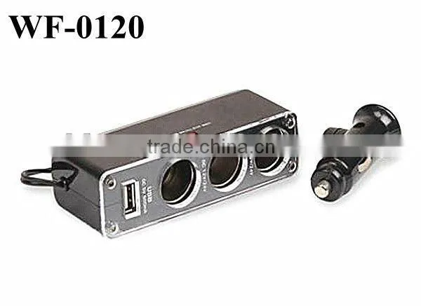 12V USB Car Charge With Three Socket