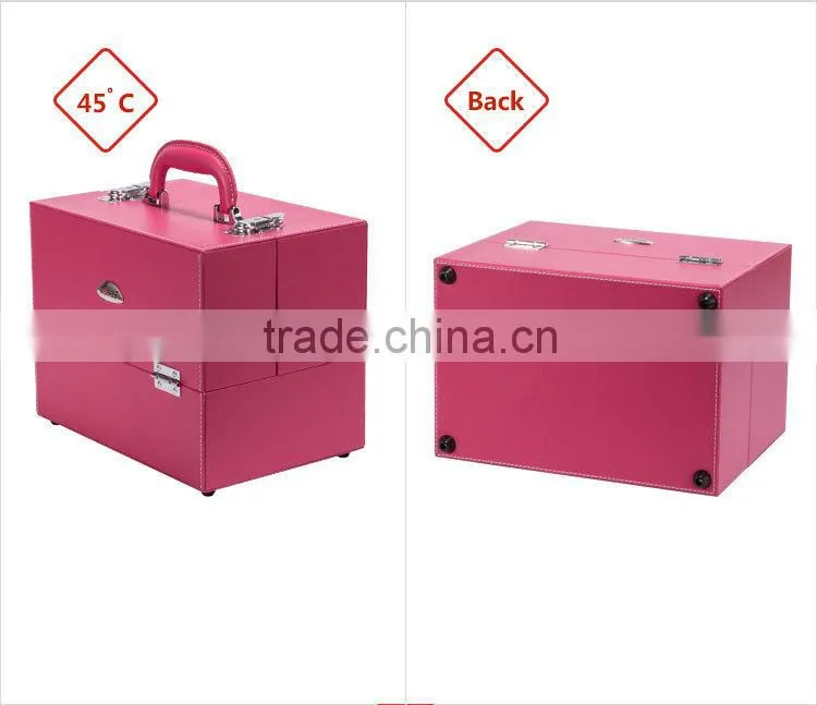 Top Quality Beauty Pink Vanity Clear Box Cosmetic Cases