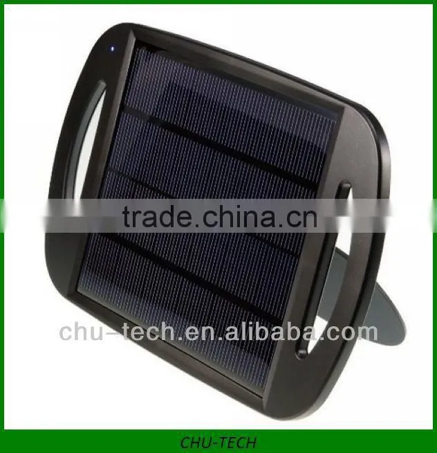 5V 500mA Li-ion Polymer Solar Power Charger w/ Stand - Black
