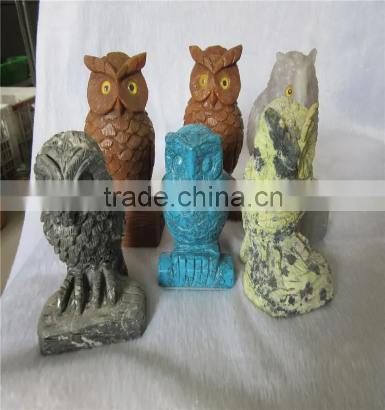 Factory direct customized quartz crystal colorful owl for home decor