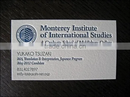 letterpress business cards