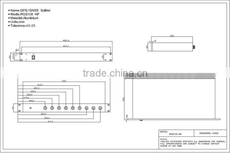 10dB 8 Way Splitter GPS Splitters
