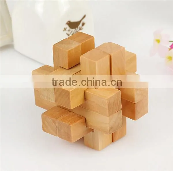 Chinese Traditional Wooden Educational Kongming Lock Burr Puzzle Toy