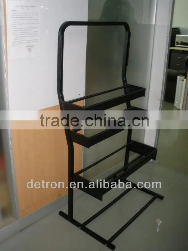 Cosmetic glass shelf display stand