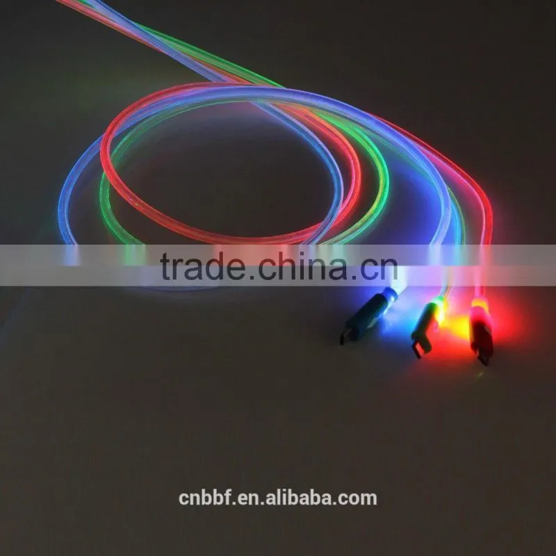 High Quality 1m led light Micro USB Data Cable Sync Charge Cord for Samsung