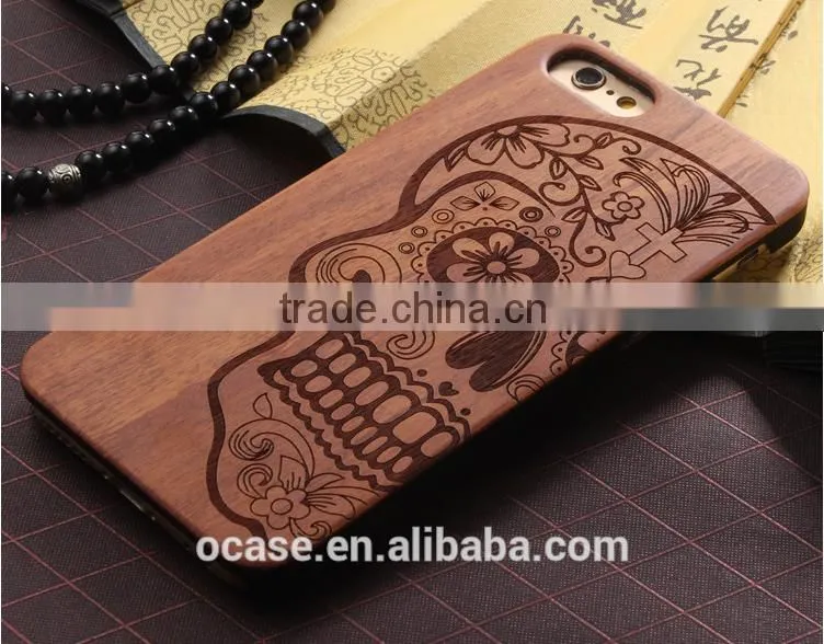 2016 Custom engrave with bumper wooden case for iphone 5 5s.