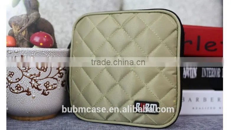 Khaki 32 Capacity 230D Space Twill PVC Fabric DVD Case CD Holder personalized cd case multi disc dvd cases