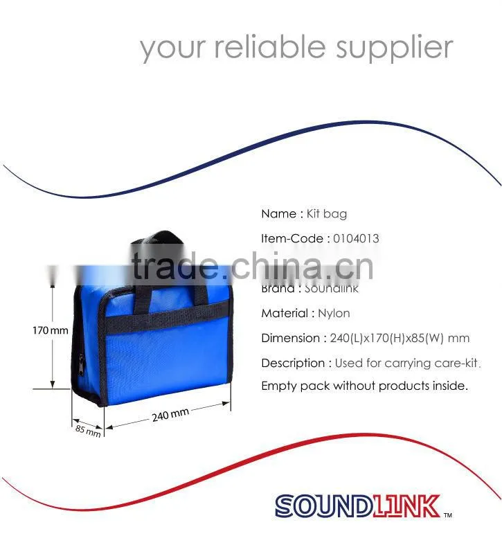 China Soundlink blue portable Nylon hearing aid accessories kit bag