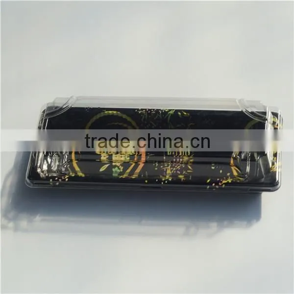SM1-1102SY-BK disposable japanese sushi plates with lid