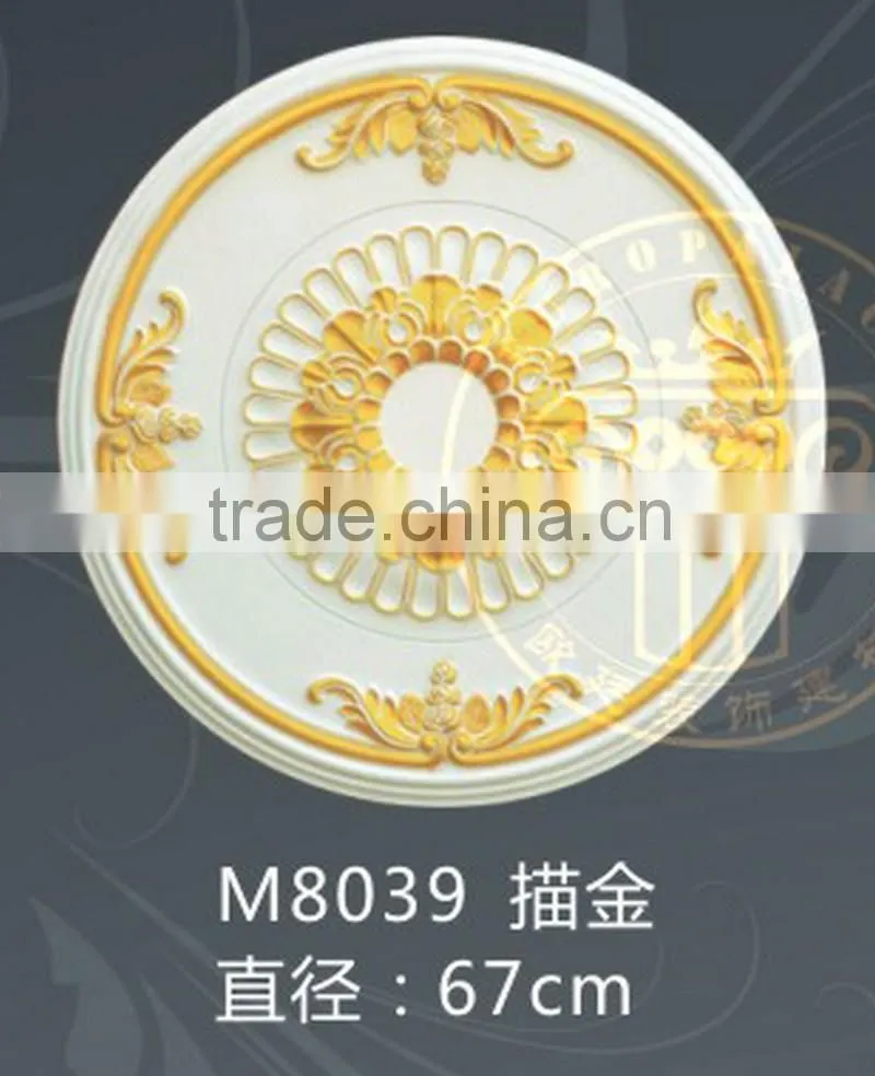PU flat bottom lamp panel carved lamp panel Decorative ceiling lamp panel outline in gold Ceiling lamp panel pool