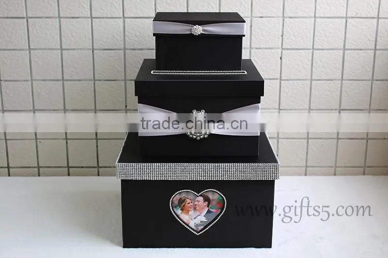 Handmade wedding card holder wedding card box with photo frame for best widding gifts