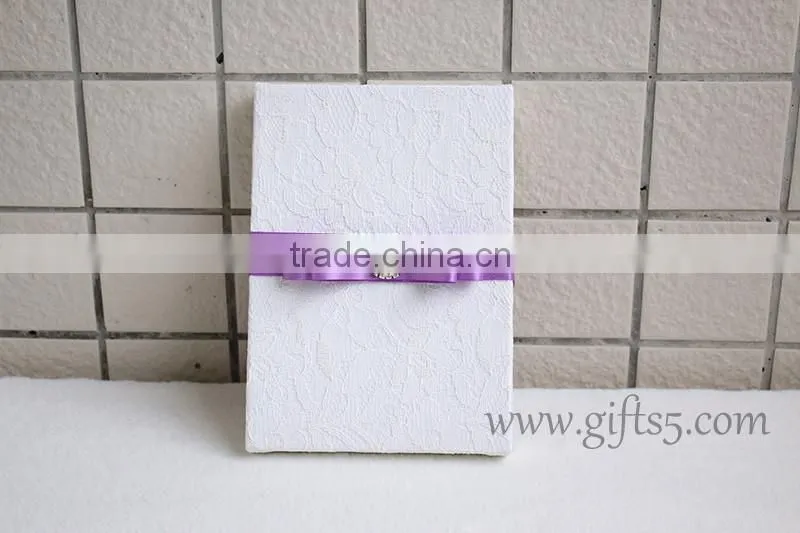 Customized white silk Wedding Invitation Boxes Wholesale