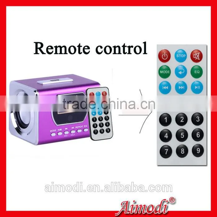 full metal remote control speaker, mini portable digital speaker with line in function