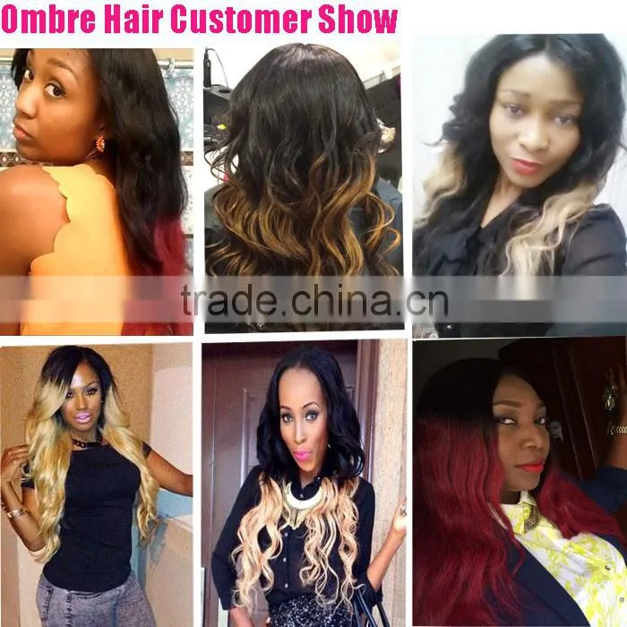 Ombre Hair Weaving,ombre bundles 100% remy human hair extension