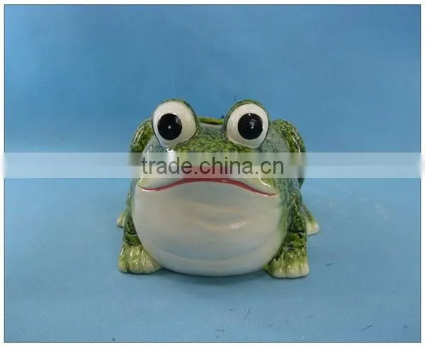 Ceramic frog garden pot, pottery garden flower pot