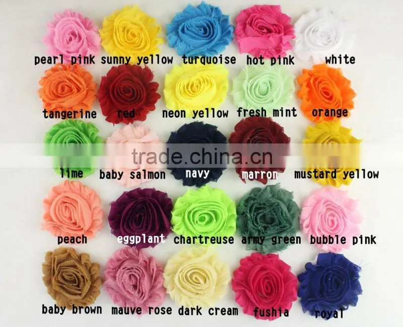 chiffon rosettes frayed shabby flower trim wholesale