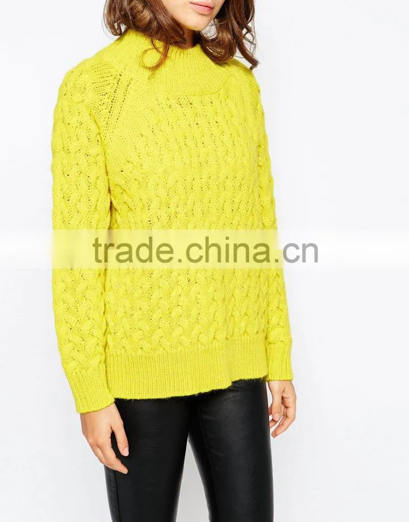 Women Acrylic and Wool knit Chunky Sweater