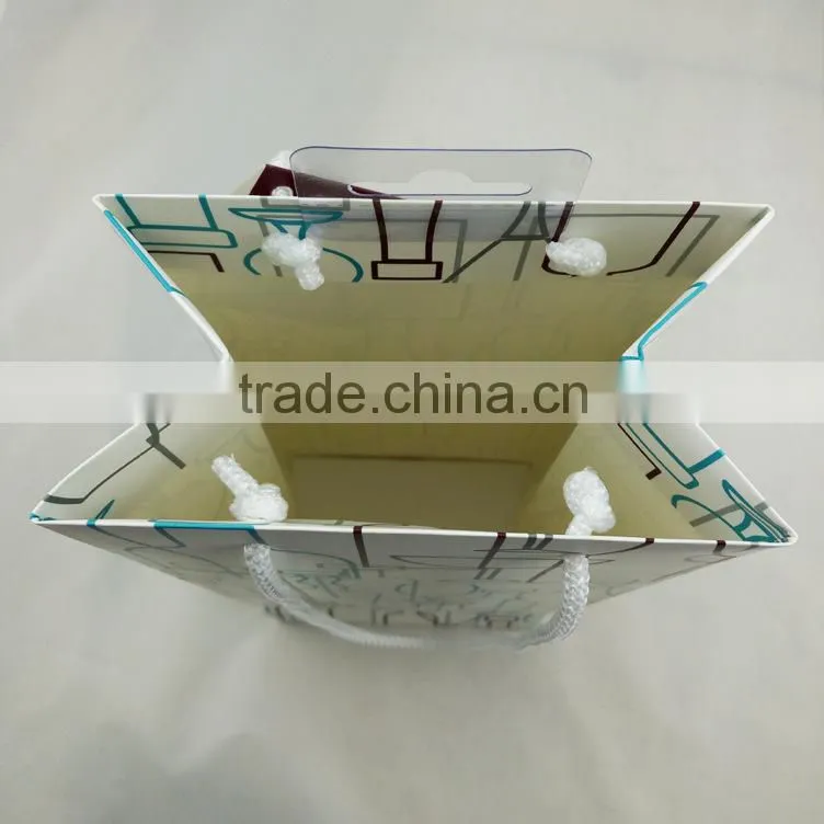 High End Cheap Film Hook Wine Paper Handbag cardboard Bag