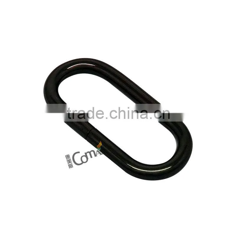 Fashion bag and handbag black metal oval ring