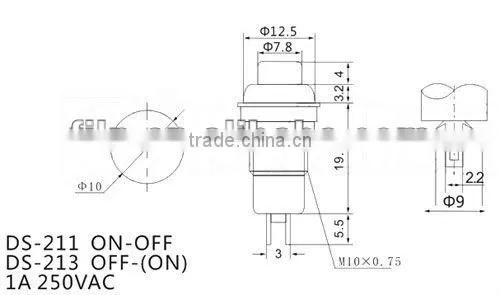 YL6-1 10mm 220v selector push button switch electronic