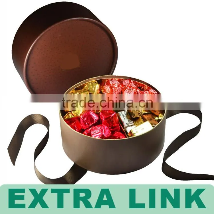 Guangzhou Experienced Creative Paper box with PVC blister tray round chocolate packaging