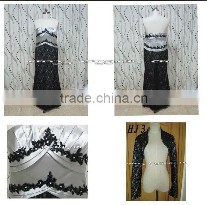 RSE23 Free Shipping Ladies Fashion Black Lace Real Sample Custom Taffeta Mother Of The Bride Dress With Jacket