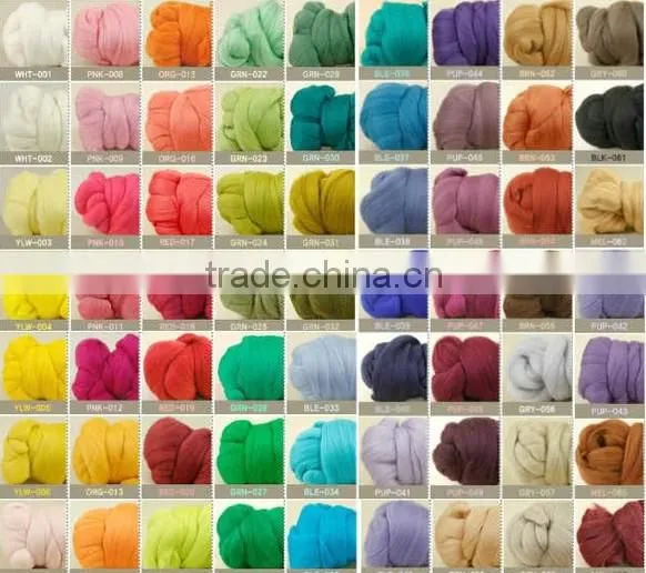 Not fade dyed Australia wool tops 19.5-32mic 65-110mm