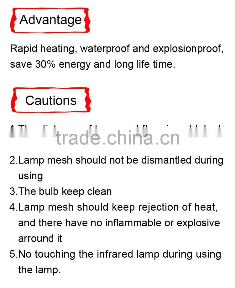 Infrared Heating Lamp 100W 175W Light Bulb for Poultry Farm Bulb Lamp