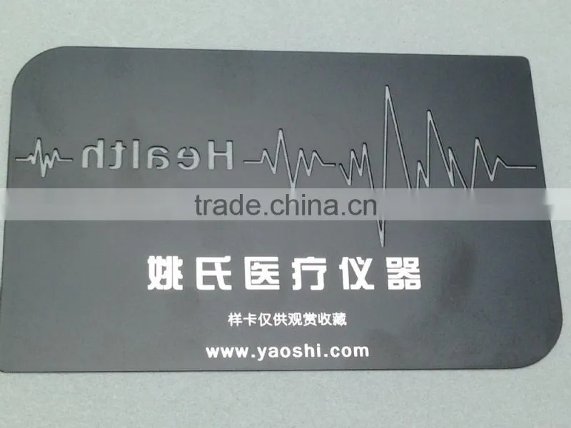 Irregular shape Black plating stainless steel metal business card