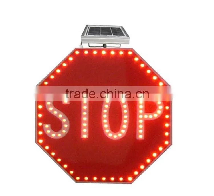 High bright Aluminum Solar powered led flashing led stop sign